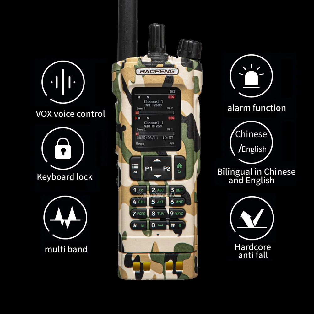 BAOFENG Air Band DMR DM32 DM-32 Digital Walkie Talkie GPS Dual Mode Analog Dual Time Slot APRS Digital Call For Ham Radio