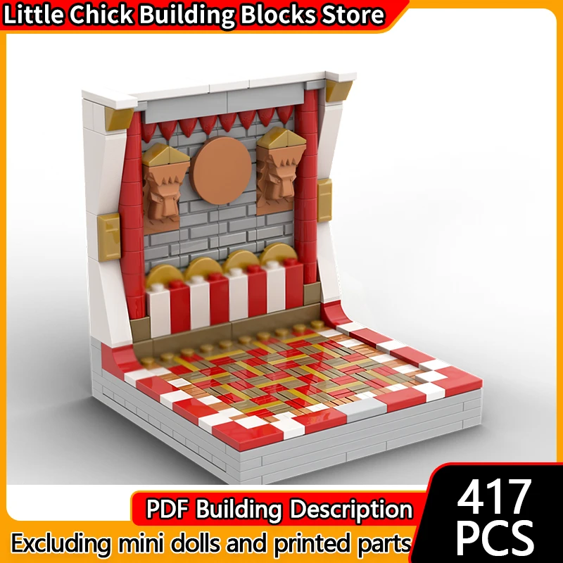 

Street View Model MOC Building Bricks Display Stand With Tile Floor Modular Technology Children Holiday Gifts Assemble Toys Suit