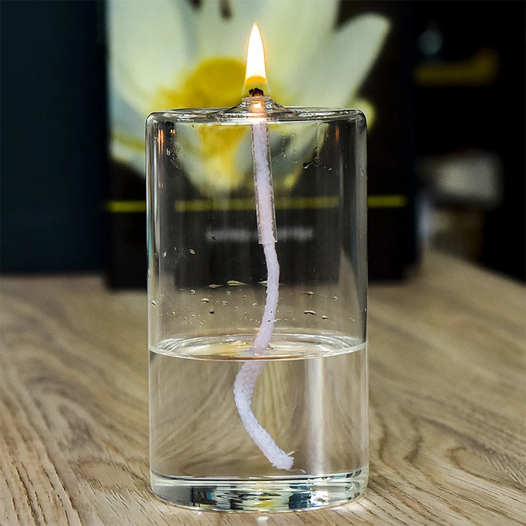 Refillable Glass Oil Candle Oil Lamp for Bedroom Wedding Dining Party Holiday Decor Decorative Candlestick Holder