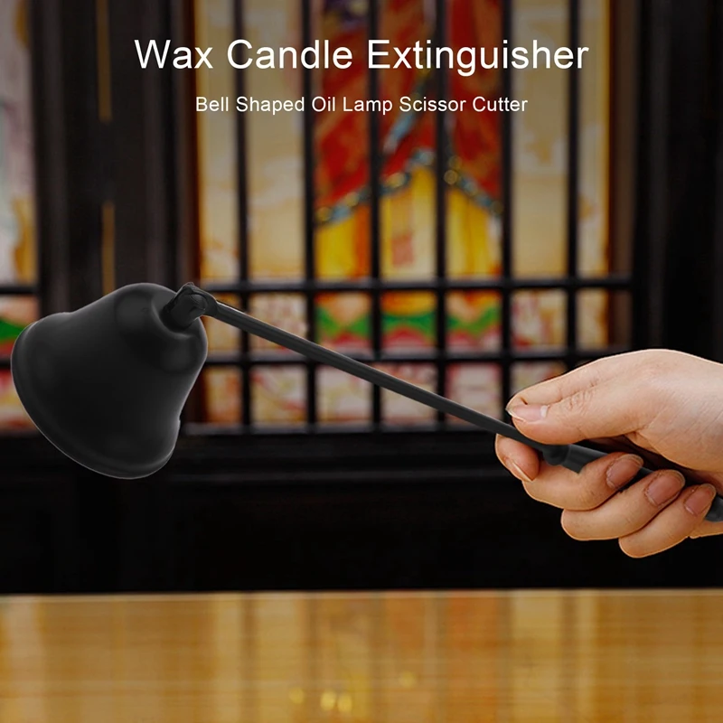Black Stainless Steel Bell Candle Snuffer Wick Trimmer Cutter Set Candle Extinguisher Scissors Care Tool Kit for Candle Lovers