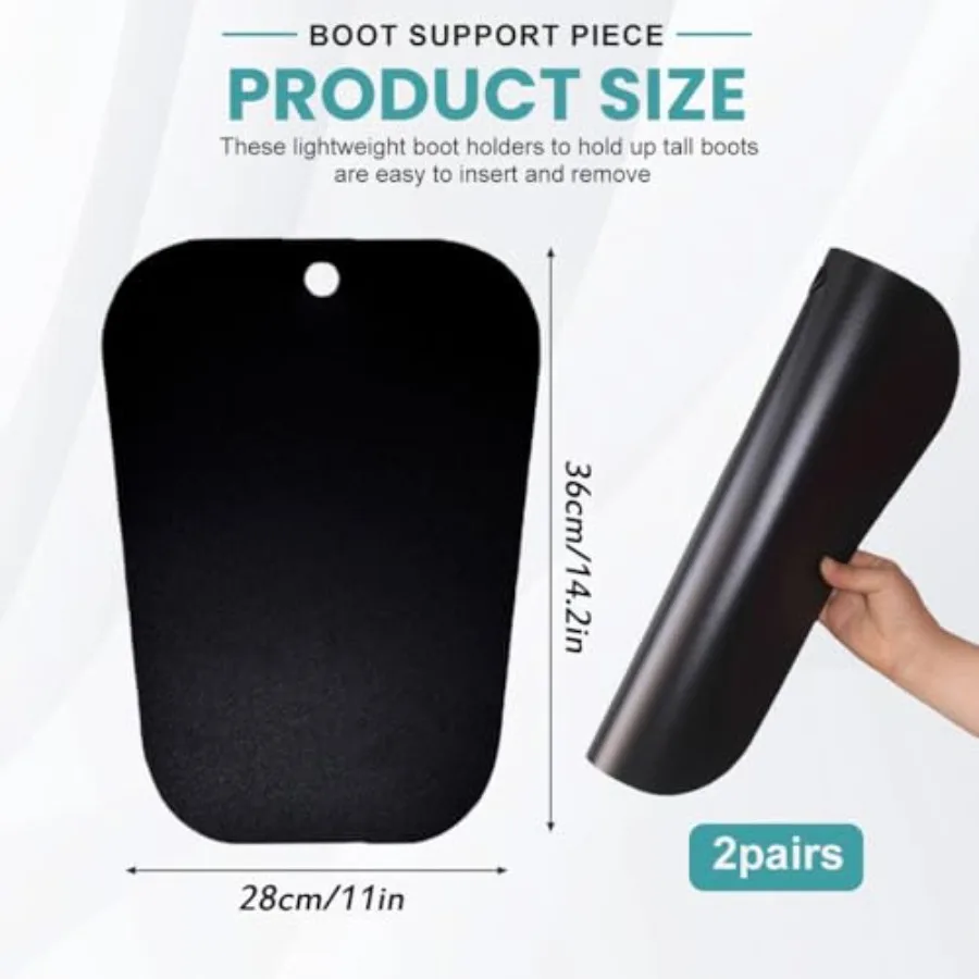 2Pairs Black Plastic Thicken Long Boot Shapers Form Inserts Tall Short Boots Automatic Stand Support Holder Hanger for Women Bo