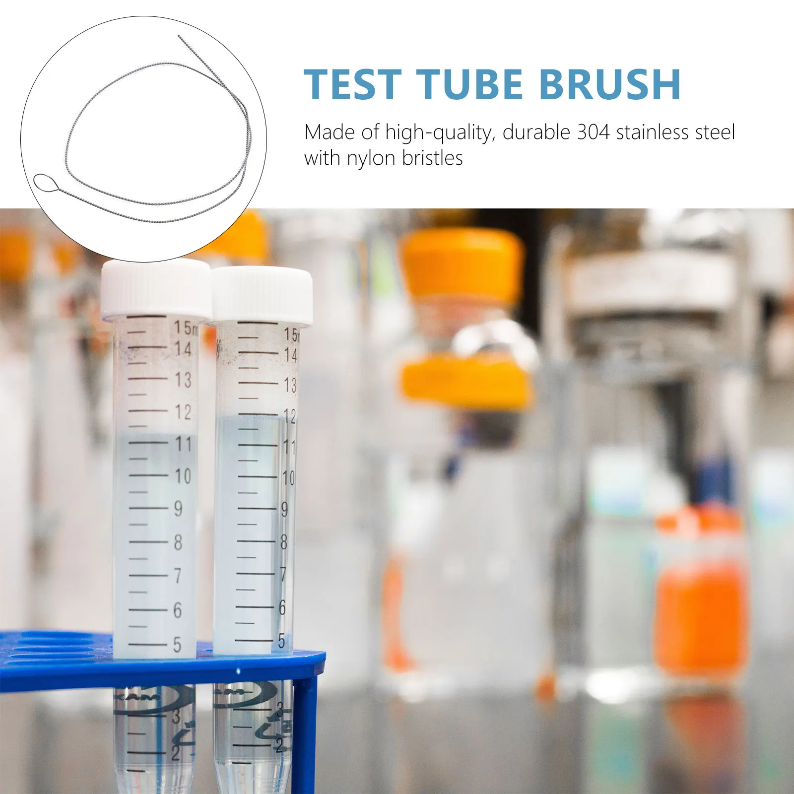 

Long Tube Brush U-shaped Cleaning Cleaner Nylon Detergent Test Professional Jar