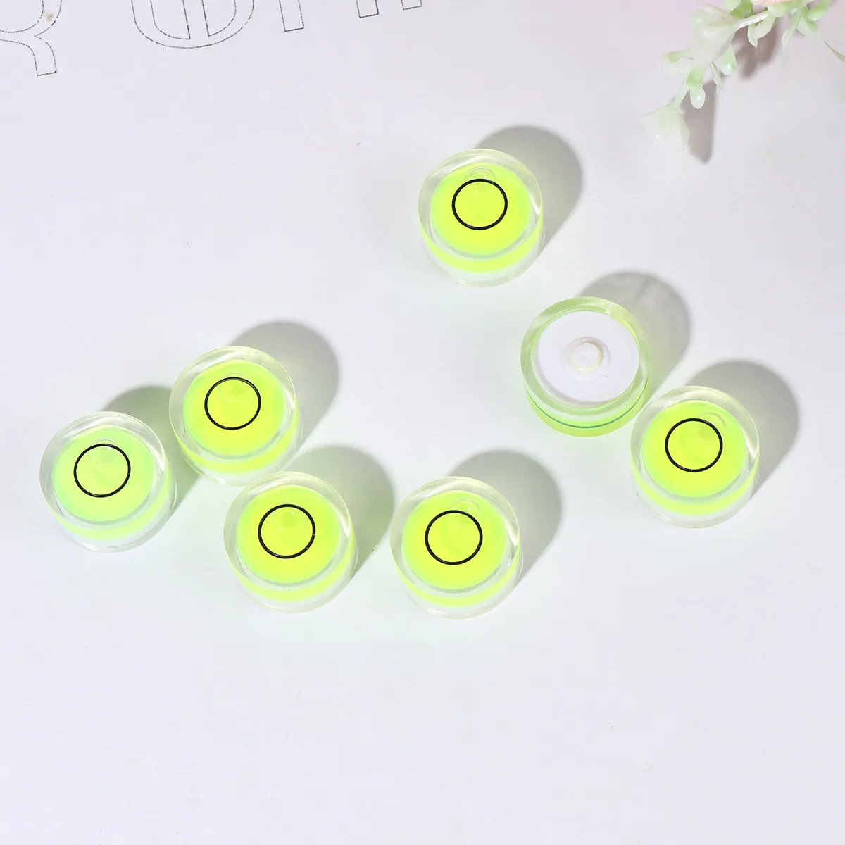 16Pcs Bubble Level 15Mm Circular Size 6Mm Low Profile Plastic Liquid Level Surface Horizontal Indicator