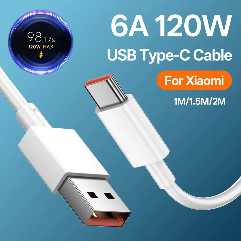 Кабель USB Type-C для Xiaomi 6A 120W 100W, зарядный кабель для Xiaomi 17, 15T, 15, 14, 13 Pro, Ultra, POCO F8, X7, X8 Pro, Redmi Note 15 Pro+