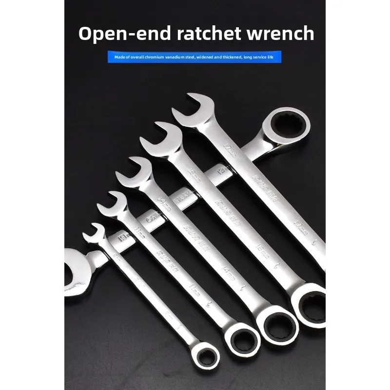 6-32mm Dual Use Ratchet Wrench Quick Open End Spanner Hand Tool