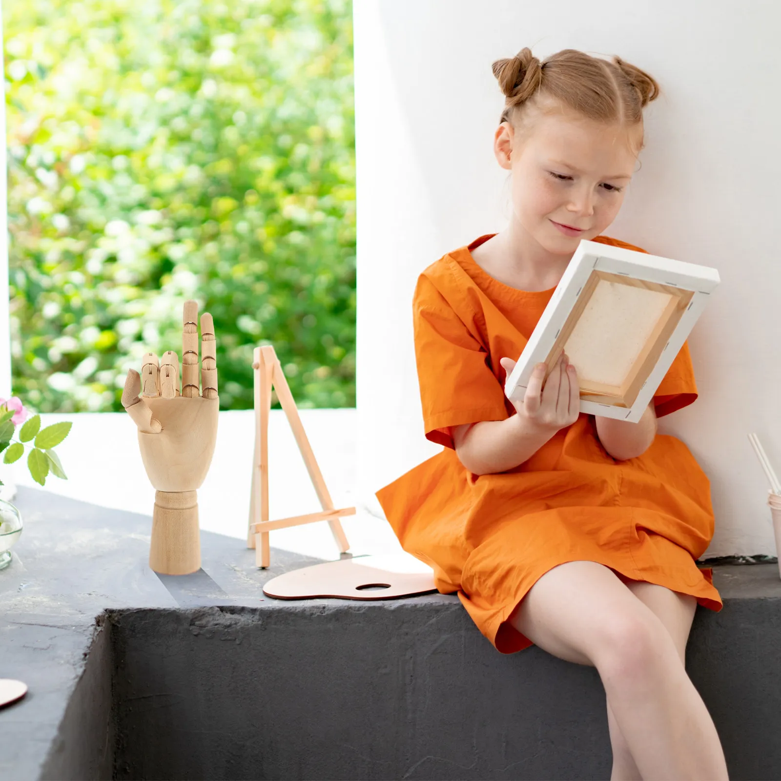 

Wooden Puppet Hand Sketch Mannequin Flexible Joint Articulated Fingers Drawing Figure Solid Base Decoration Studio Home Office