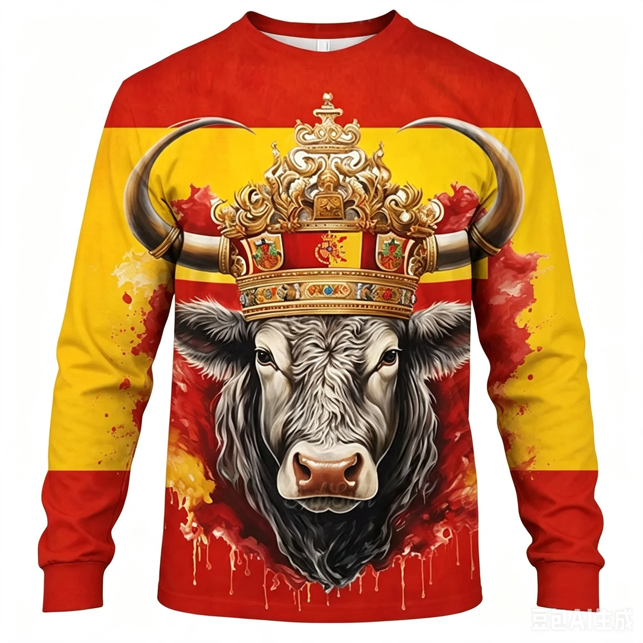 Summer Men T Shirt Summer Spanish Bullfighting Graphic T Shirts for Men Spain Bull T-shirt 3D Womens Long Sleeve