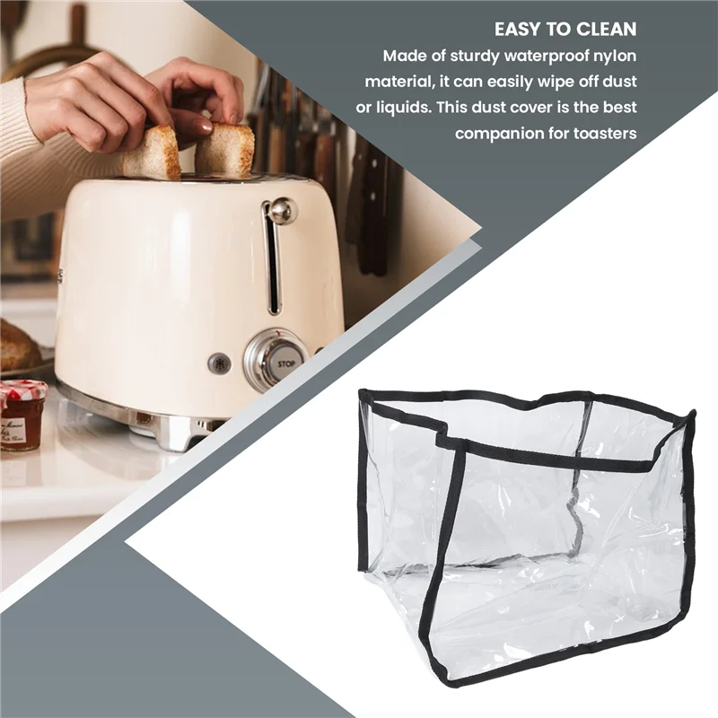 ABKR-토스터 오븐 먼지 커버 주방 기기 커버 투명 아침 식사 기계 토스터 커버 접이식 먼지 커버