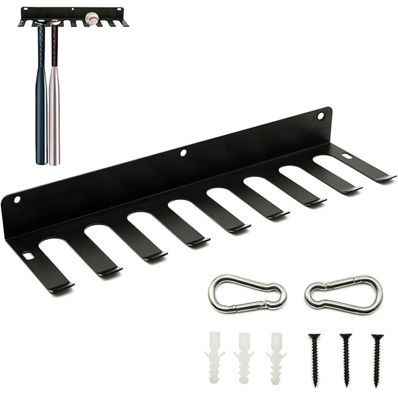 aseball Bats Rack Wall Mount Holds 16 Bats Hardware Included Equipment Organizer Hook for Dugout Home Field Bedroom