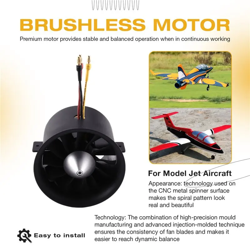 [Promotion】 70Mm 12 Blades EDF Ducted Fan With 2839-2100KV Brushless Outrunner Motor For Model Jet Aircraft Hovercraft