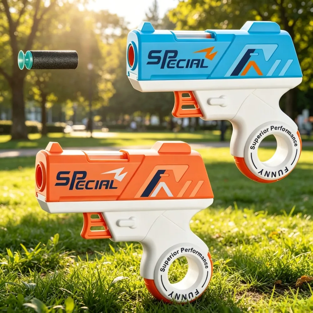 MINI Soft Bullet Toy Gun Outdoor Sport Shooting Game Interactive Stress Relief Manual Loading Launcher Christmas Gift for Adult