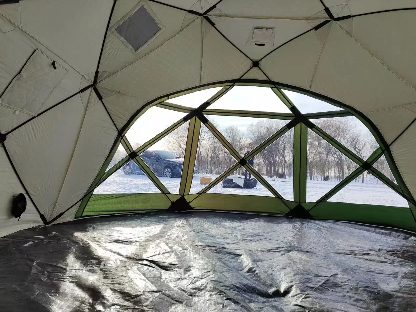 

Двухслойная палатка-сауна для кемпинга, ветрозащитная, водонепроницаемая, с алюминиевыми стойками, автоматическая, из ткани Оксфорд, для глэмпинга на открытом воздухе, хит продаж