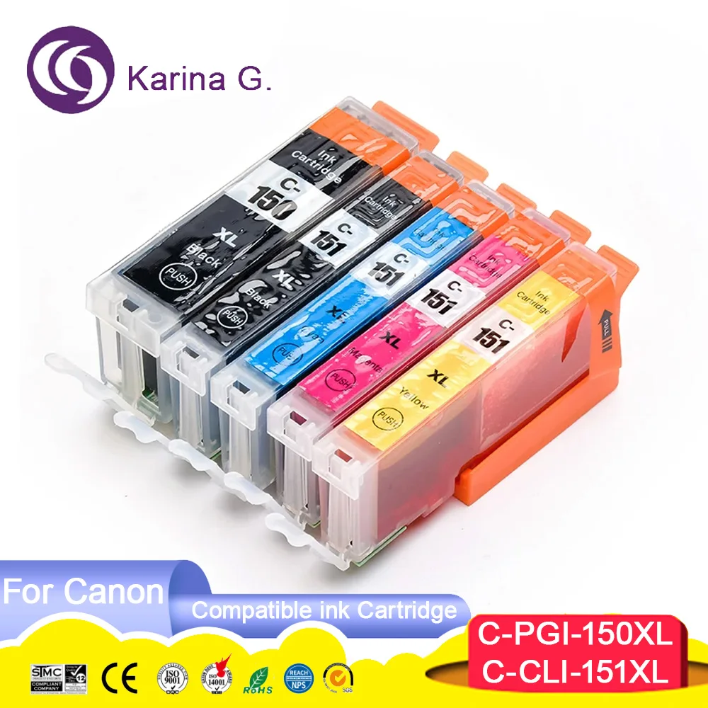 

PGI-150XL PGI150XL CLI-151XL CLI151XL Совместимый картридж для принтера Canon PIXMA MG5410/MG5510/MG5610/MG6410/MG6610/IP7210