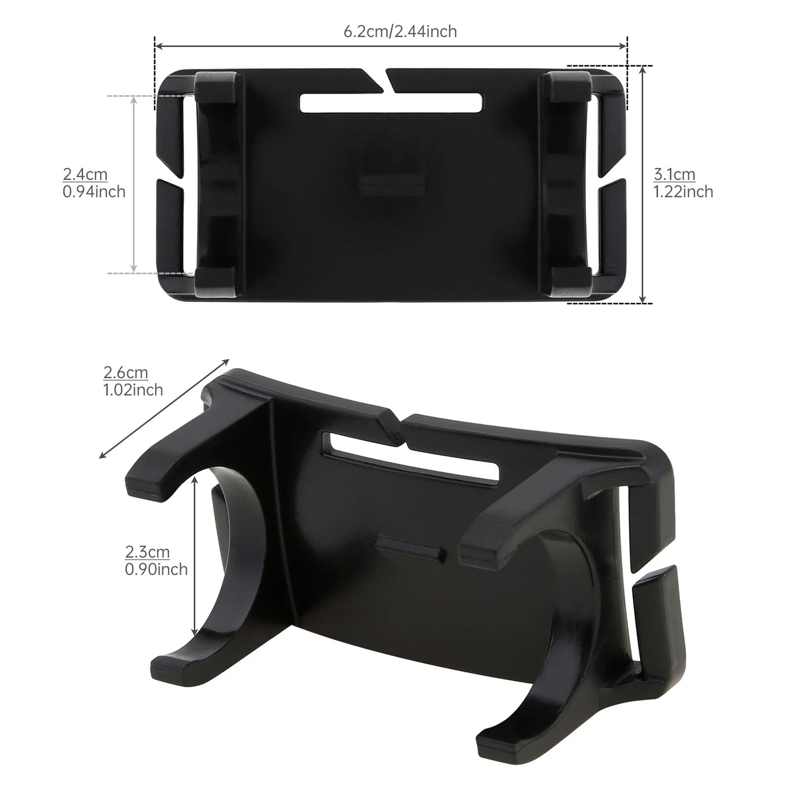 1pc SecurityIng 22.5 mm LED Flashlights Headlight Bracket for 22mm-26mm Headlight Strap, Portable Black Head Lamp Torch Holder