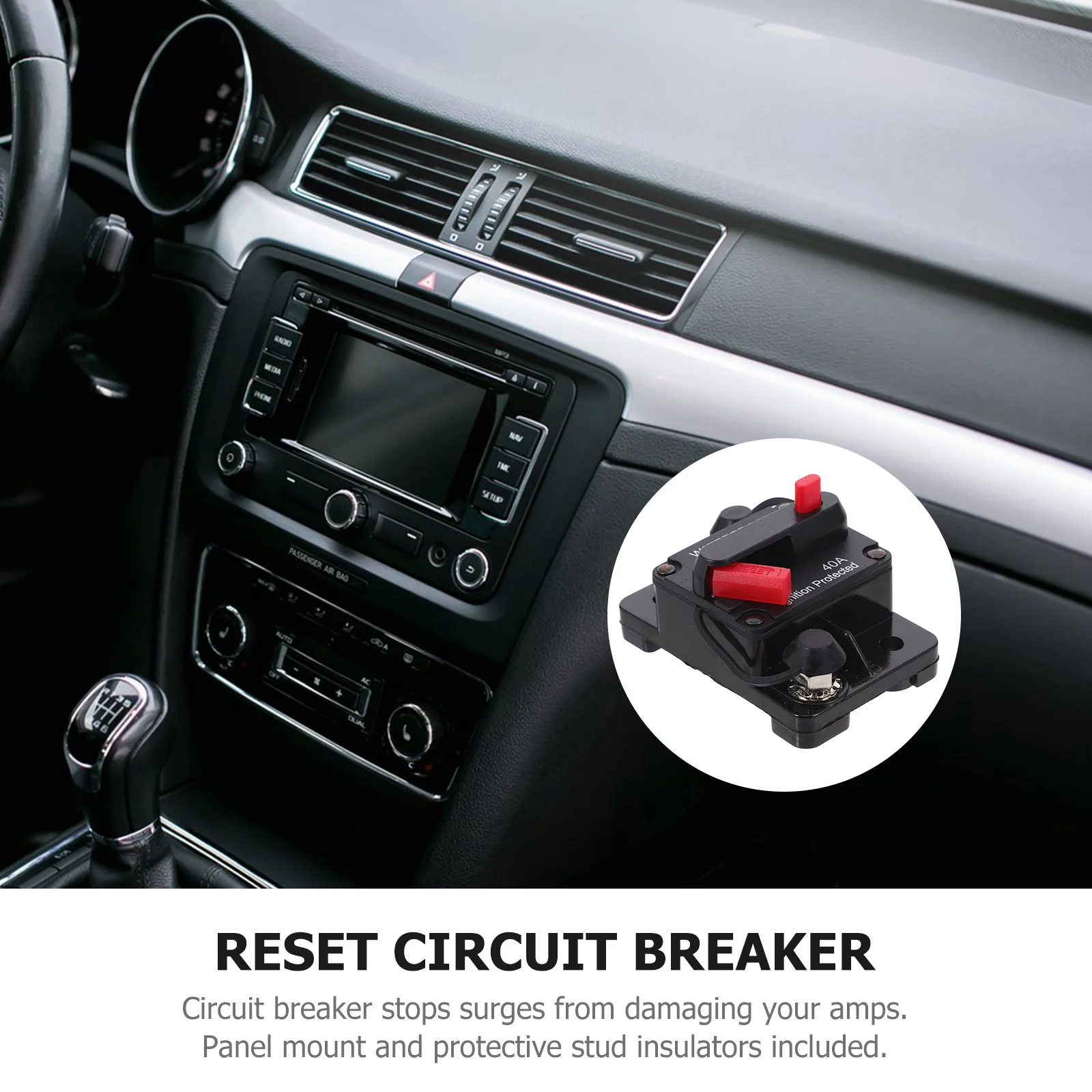 

Reset Circuit Breaker Auto Reset 12V-36V 40a Waterproof Panel Mount Surge Stop Protection for Truck Rv Marine Trailer Auto