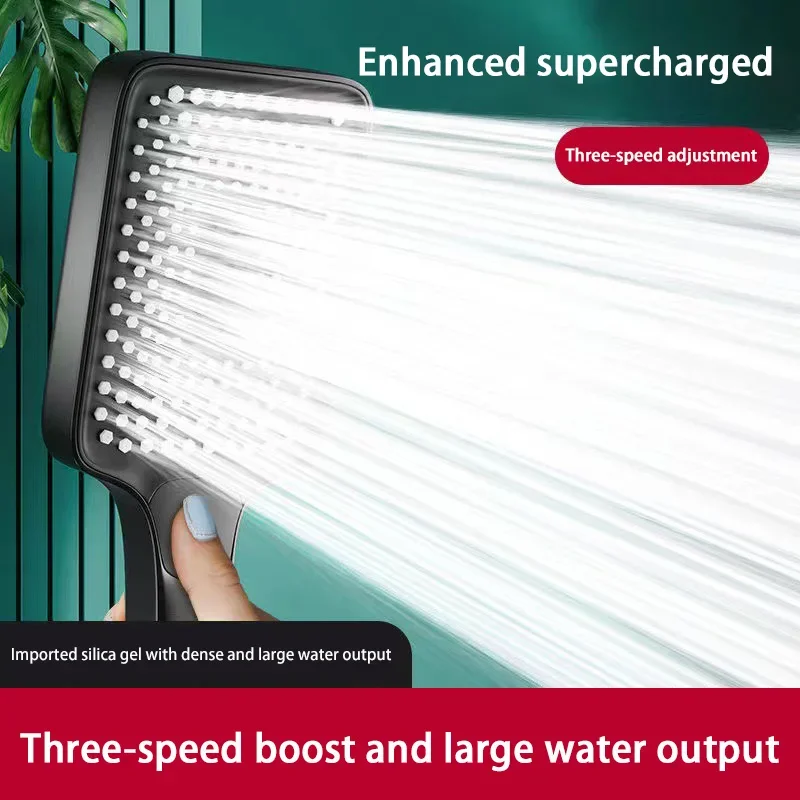 

Регулируемая насадка для душа, 3 режима, большая панель, насадка для душа с большим расходом, экономия воды под высоким давлением, смеситель для душа, аксессуары для ванной комнаты