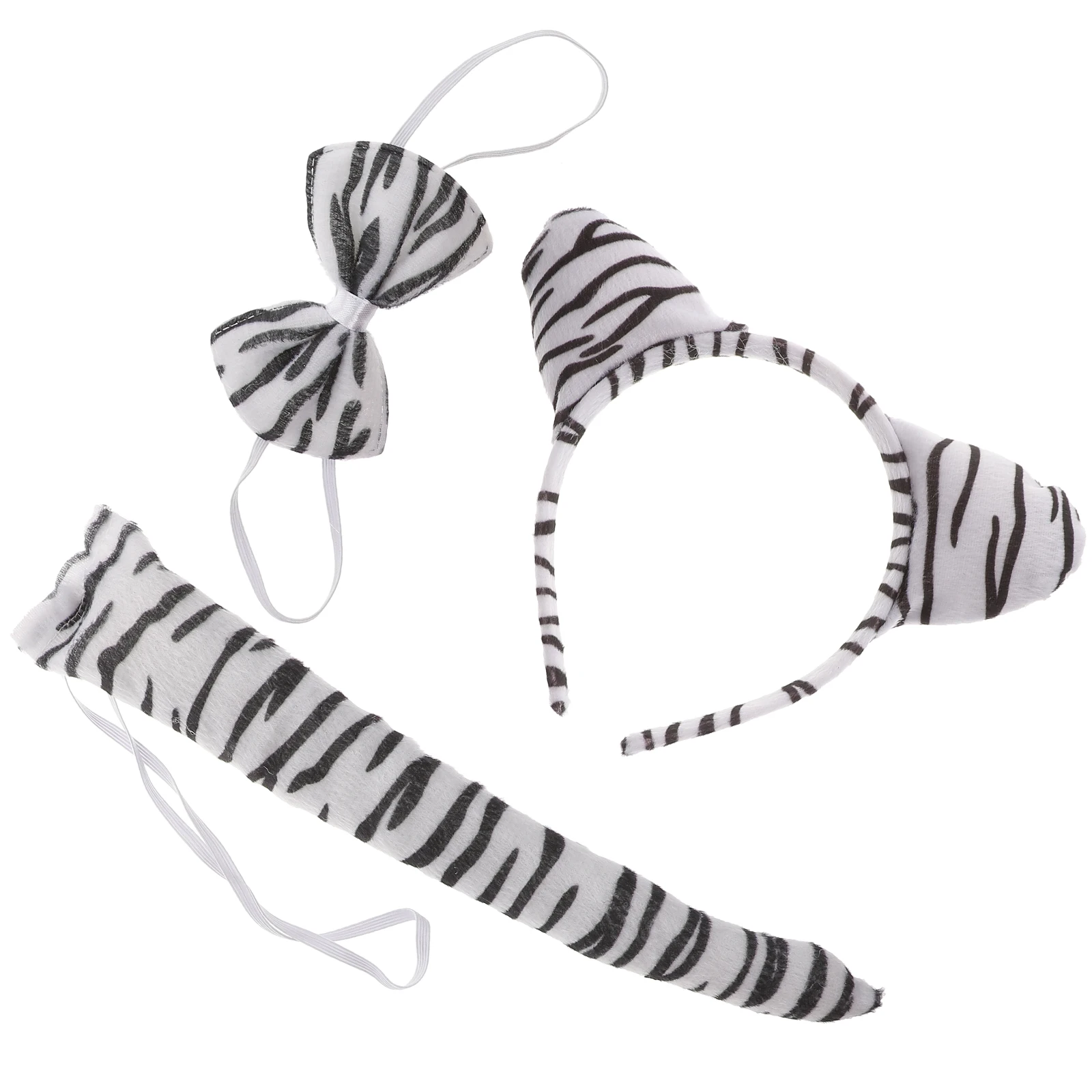 

Tiger Headb Bow Tie Set Fabric Kids Tiger Costume Prop Animal Hairb Reusable Cosplay Party Costume Prop Accessories