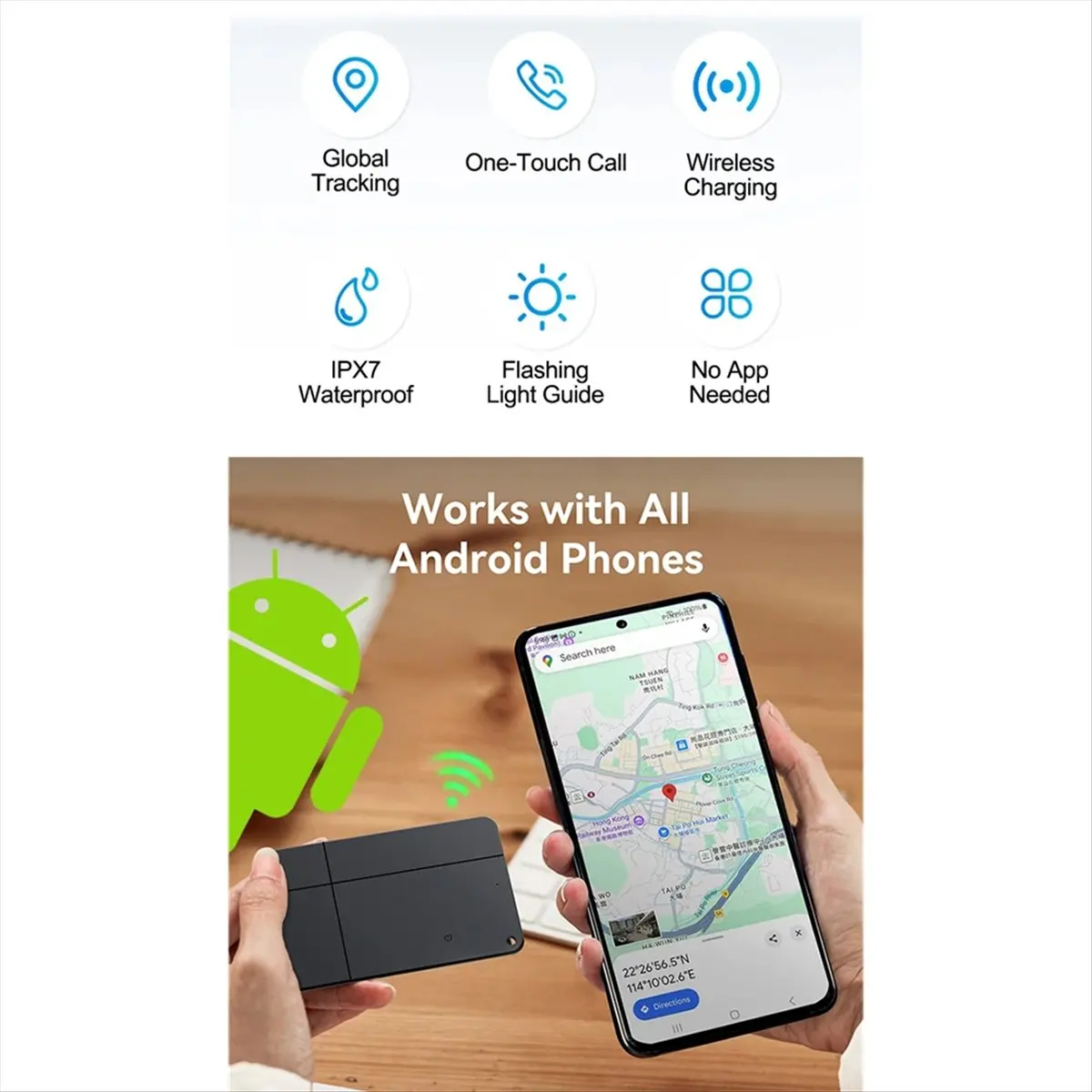 Top Sale Wallet Anti-Loss Card GPS Tracking Smart Location Tag with Find Hub Bluetooth Ultra-Thin Card for Android