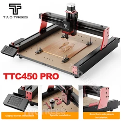 Twotrees TTC450 PRO Laser Milling Cutting Machine Laser Engraver  Double Brass Nut XYZ Axis Design Can Control Multiple Units