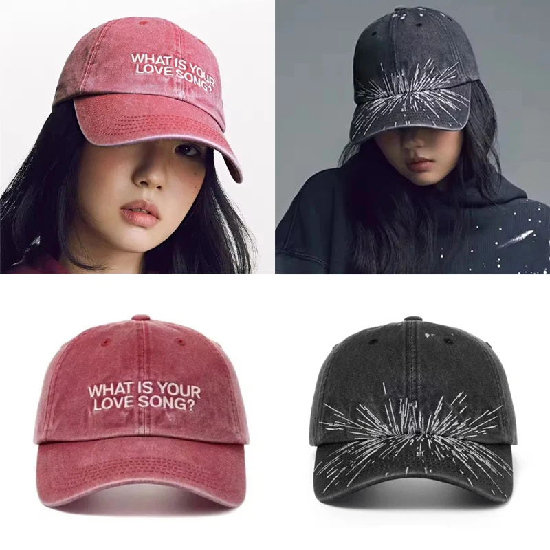 Kpop [What Is Your Love Song Same] /*Embroidery Baseball Cap Tour** Concert Visors Fashion Women Men Outdoor Baseball Caps