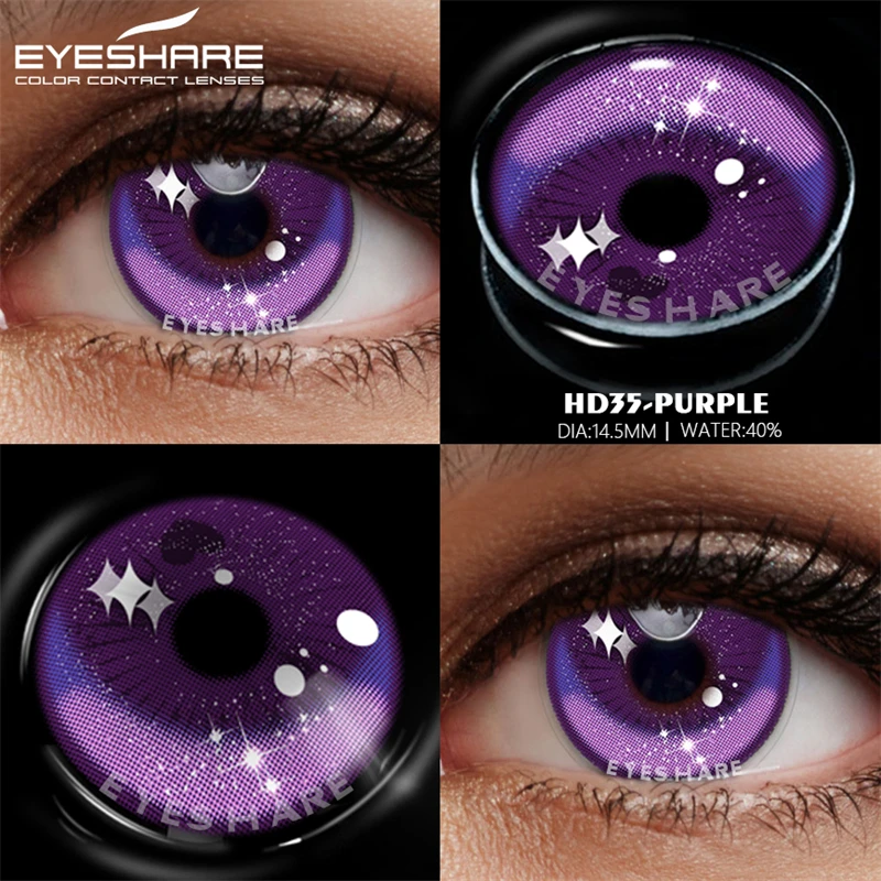 EYESHARE 1 Pair Cosplay Contact Lenses for Eyes New Arrival Blue Yellow Halloween Lenses Crazy Lens for Eyes Beauty Makeup