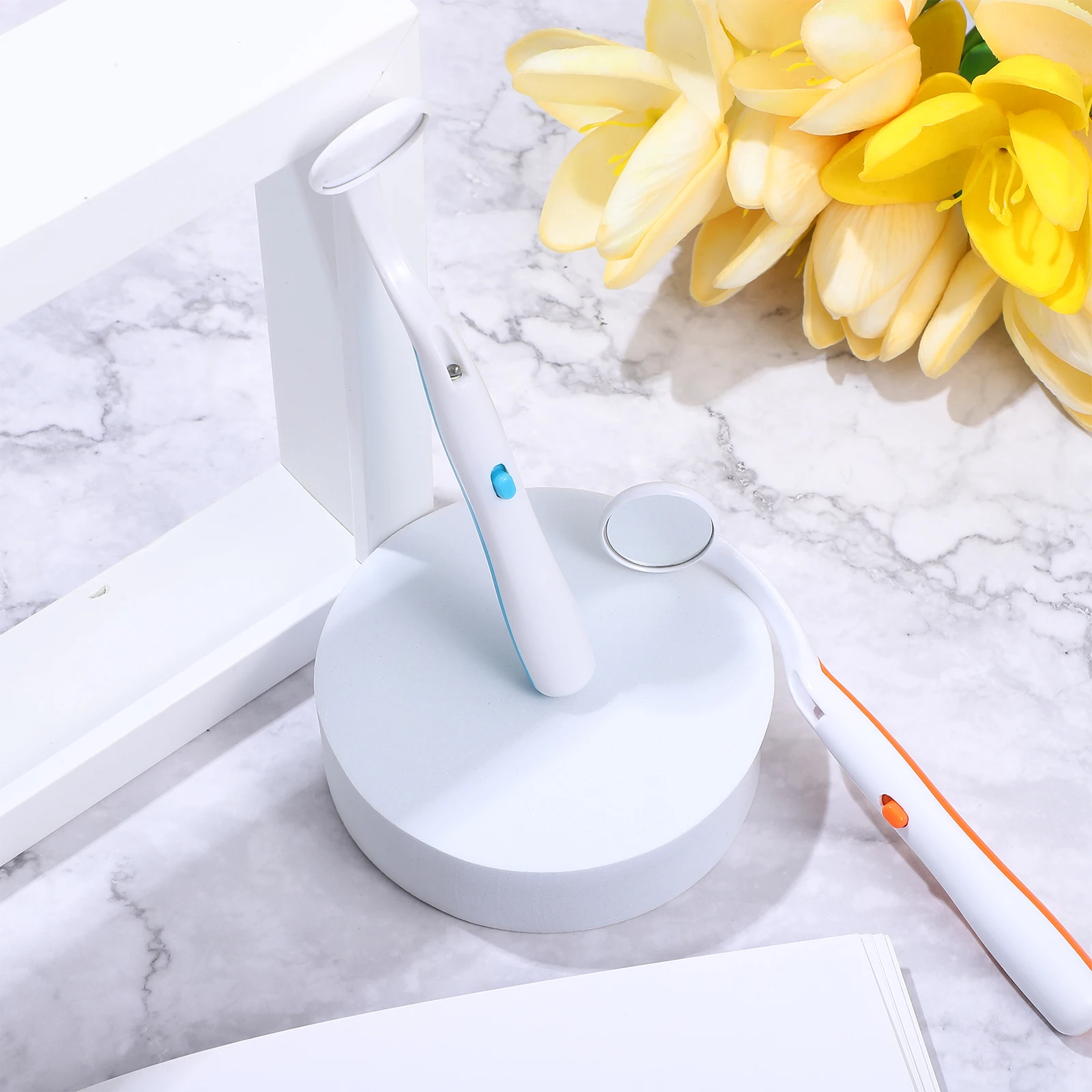 4 ชิ้นทันตกรรมกระจกพื้นผิวสําหรับฟันทันตกรรมกระจกสําหรับฟันการดูแลช่องปาก Abs แก้วฟันไวท์เทนนิ่ง