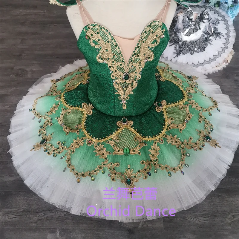 Peacock High Quality Professional Custom Size Classical Adult Girls Green Bird Ballet Tutu Costumes