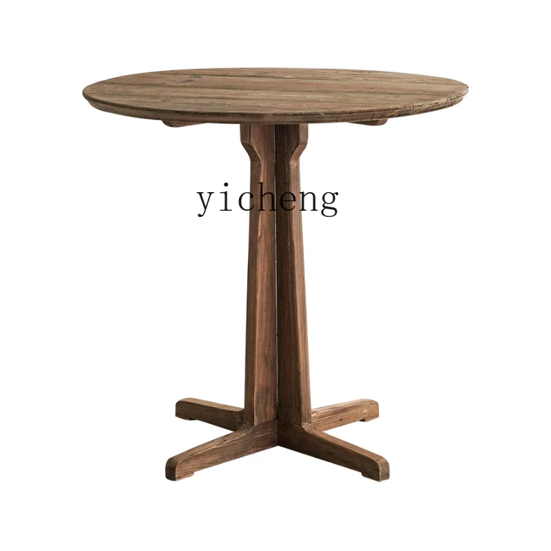 

XL Solid Wood round Dining Table Log Style Side Table Bed & Breakfast Pine round Table