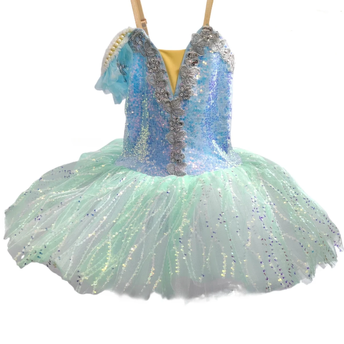 Disfraz de bailarina de baile moderno para niñas, ropa de escenario, vestido de princesa para niños pequeños, ropa de salón, vestido de Ballet con lentejuelas, tutú de Ballet