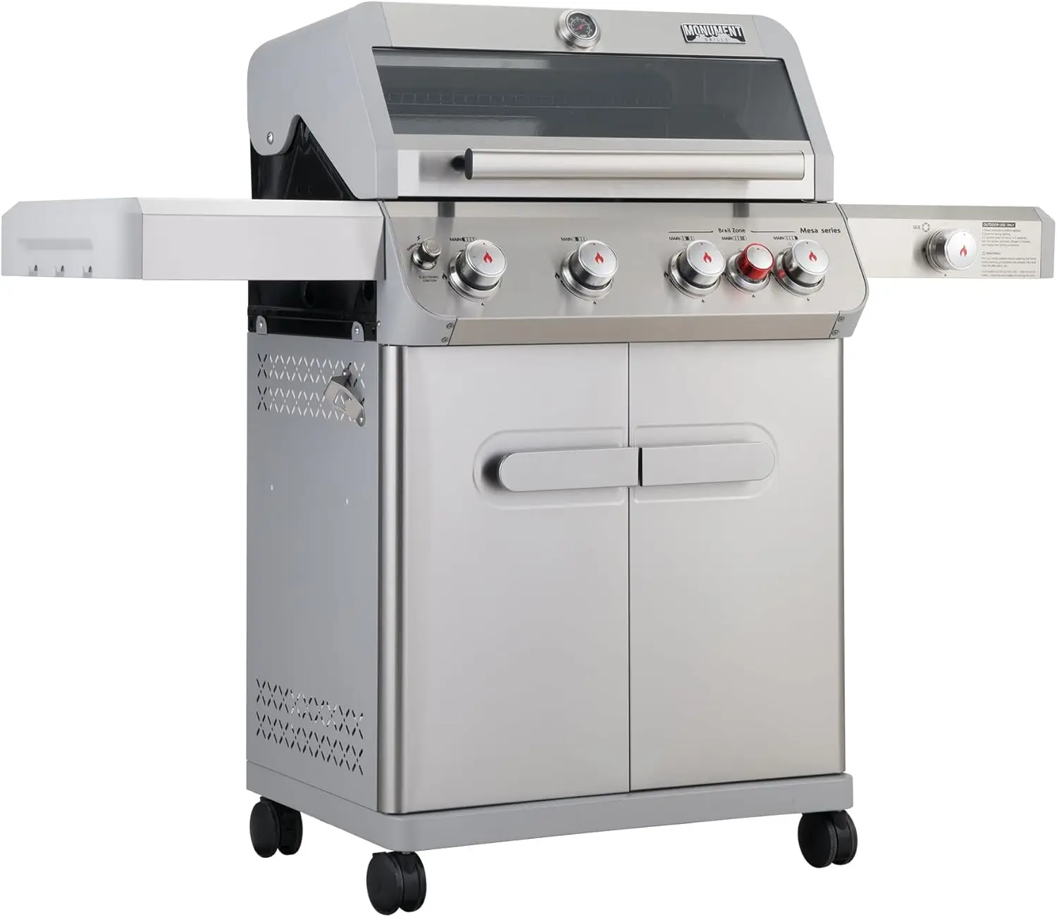 

62,000 BTU Patio Garden Barbecue Grill with Side Burner and LED Controls, Mesa415BZ