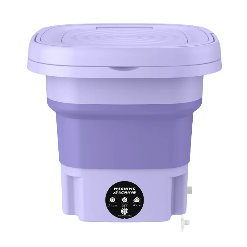 Mini Fully Automatic Portable Washing Machine Front-Loading Electric Manual Power Source Household Use US Plug Plastic Housing