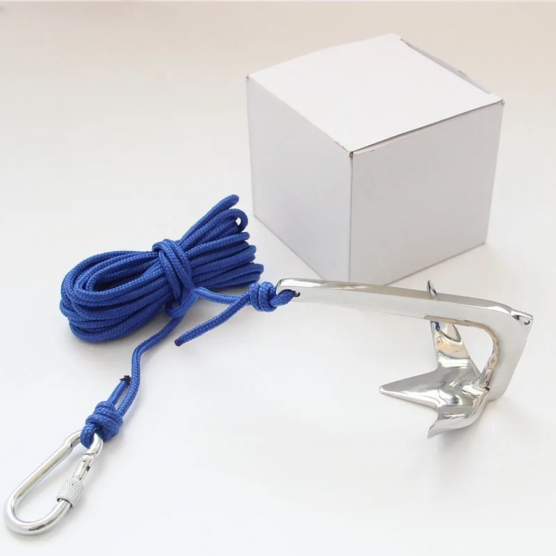 Corrosion-Resistant Bruce Anchor for Kayaks, Stainless Steel Anchor for Inflatable Float Raft & Small Motorboat