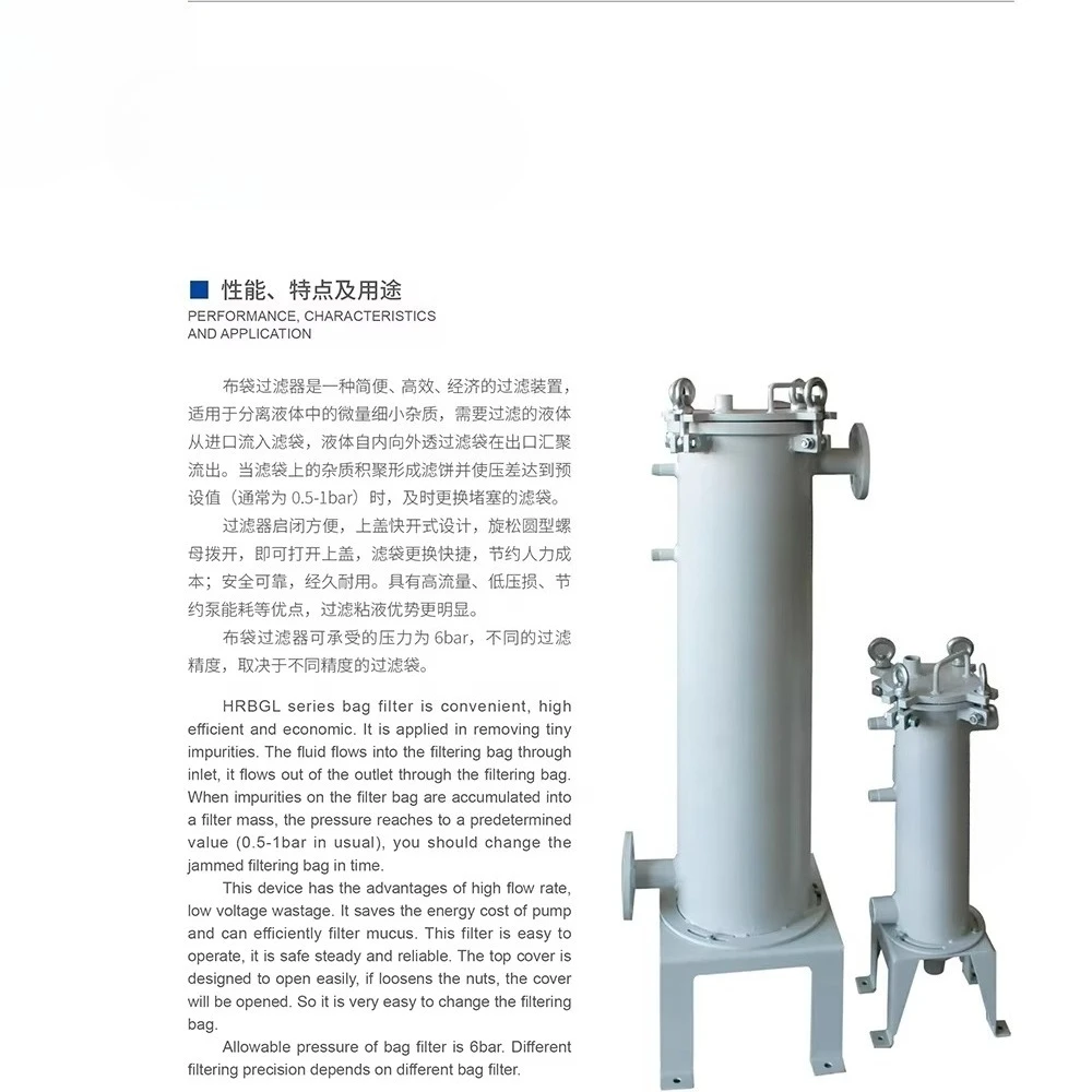 

Liquid cartridge filter High efficiency bag filter