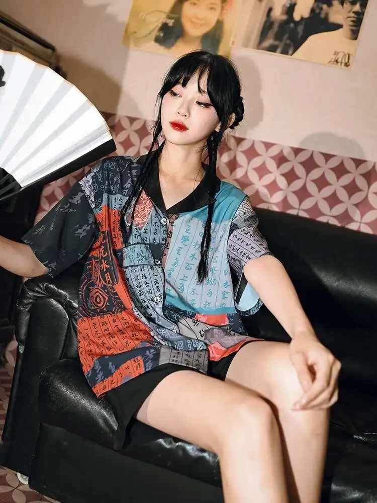 

New Chinese Style National Style Han Elements Printing T-shirt Shirt Retro Tops Summer Loose And Comfortable Leisure