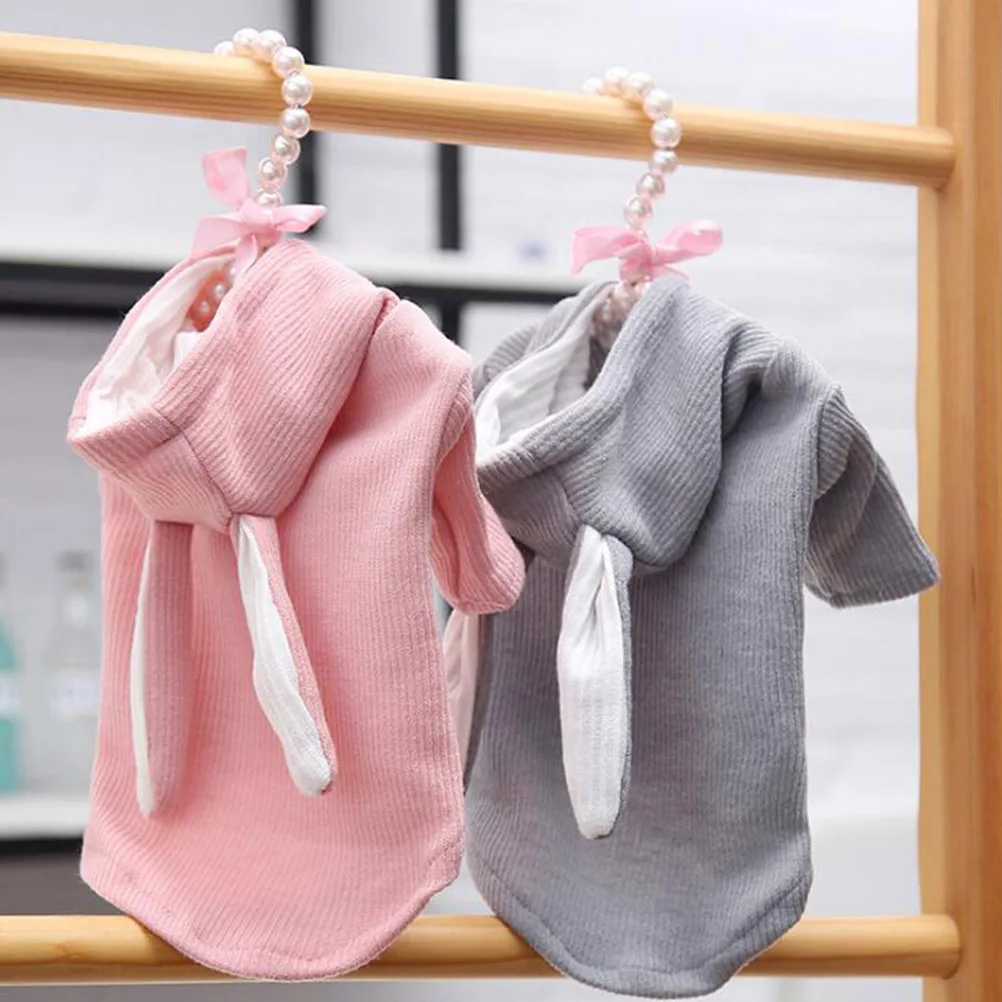 

Walking Pet Clothes Dog Party Costume French Fight with Texture Rabbit Ear Hoodie Cat