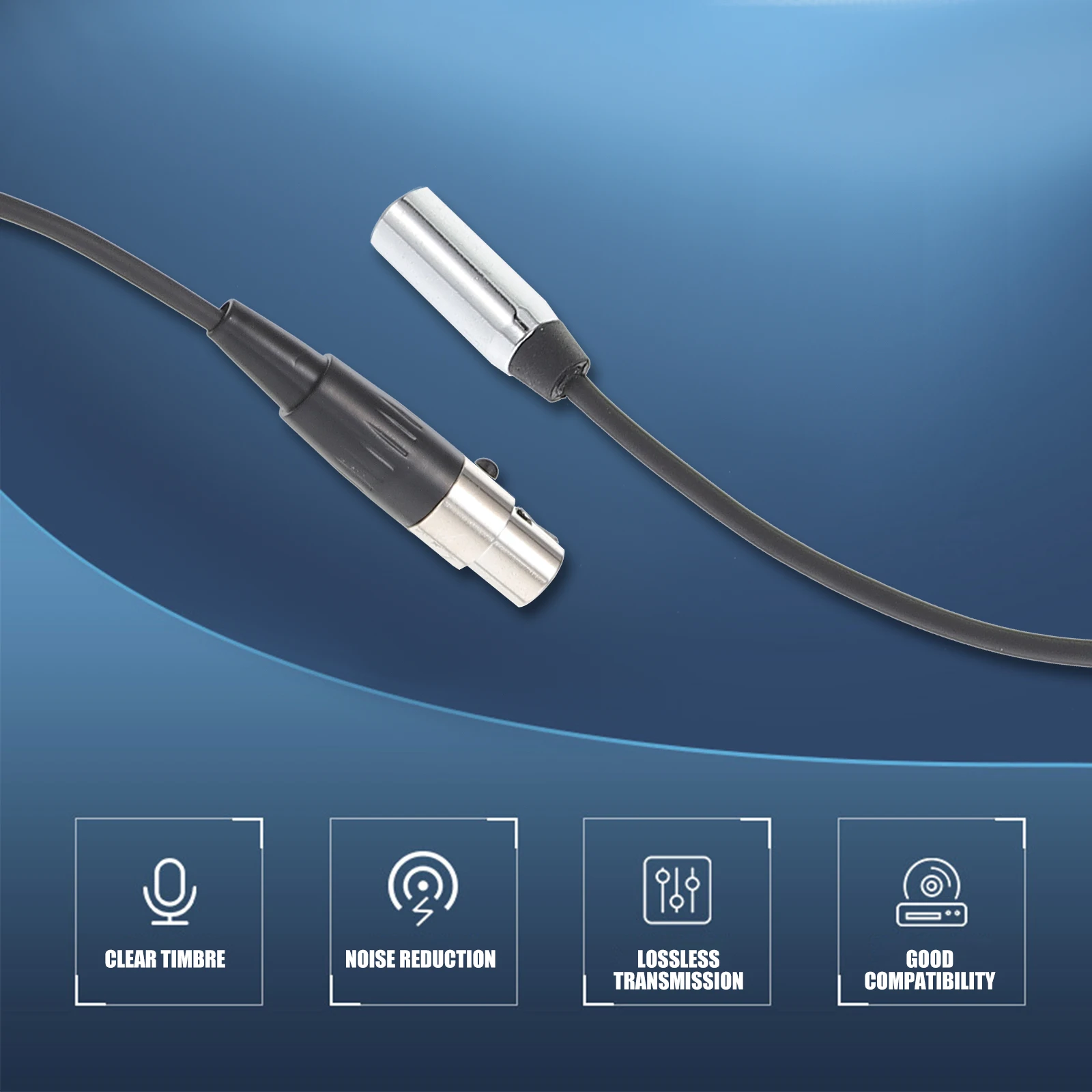 

Audio Cable Practical Adapter for Video Recorder Wire Camera XLR Female TRS to Stereo