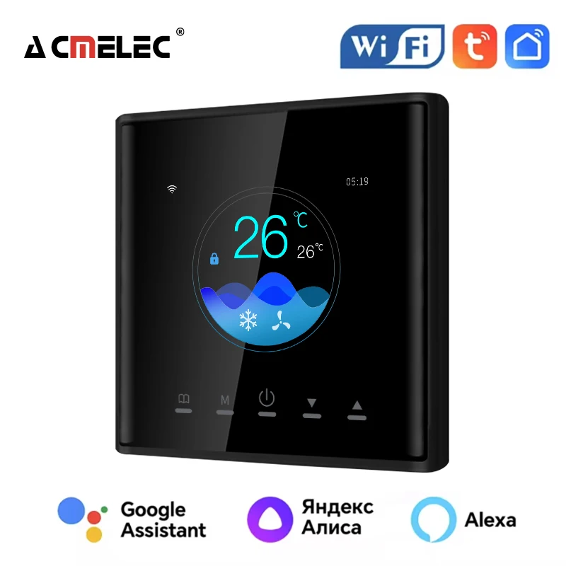 Tuya WiFi Central Air-Conditioning FCU Heat Pump Hvac Smart Thermostat for Home Work with Alexa Goggle