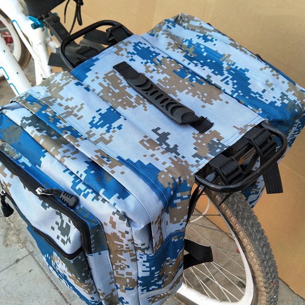 

Camouflage Bike Bag Pannier Rear Seat Pack Mountain Double Tail Carrier Bags Waterproof Travel Outdoor Storage