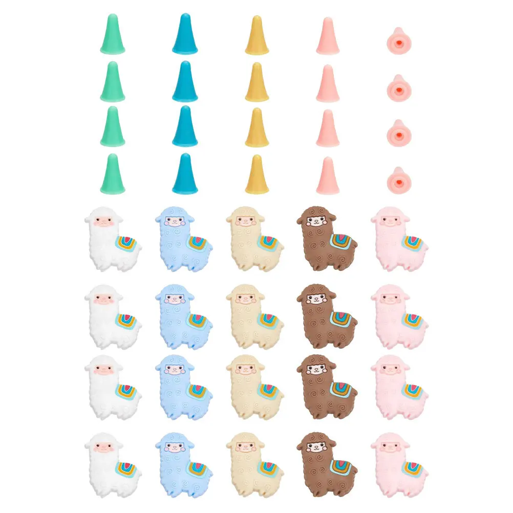 

1 set 1 Set Of Alpaca Knit Stoppers Silicone Knitting Needle Protectors Stitch Stopper For Knitting Crocheting Sewing Diy Crafts