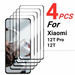 2/4PCS Tempered Glass For Xiaomi 12T Pro Screen Protector For Xiaomi 12T 12T Pro Full Glue Cover Phone Film For Xiaomi 12T Pro
