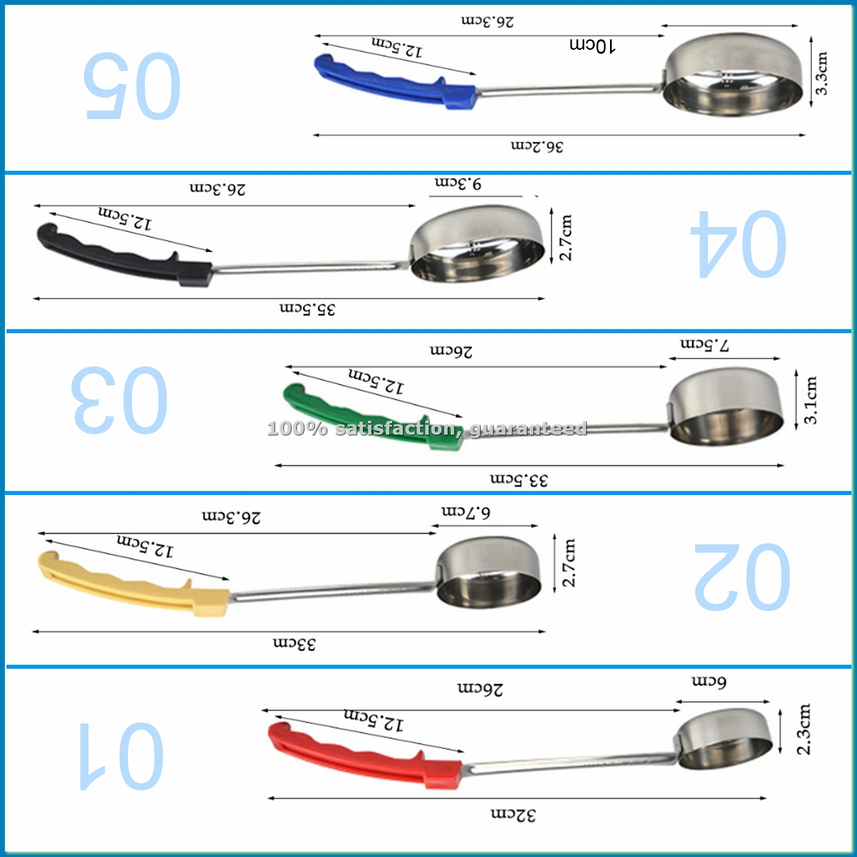 Pizza Spread Sauce Ladle Spoon with Long Rubber Handle Anti-Hot Pizza Spread Ladle Measuring Soup Spoon Cooking Tools-AT35