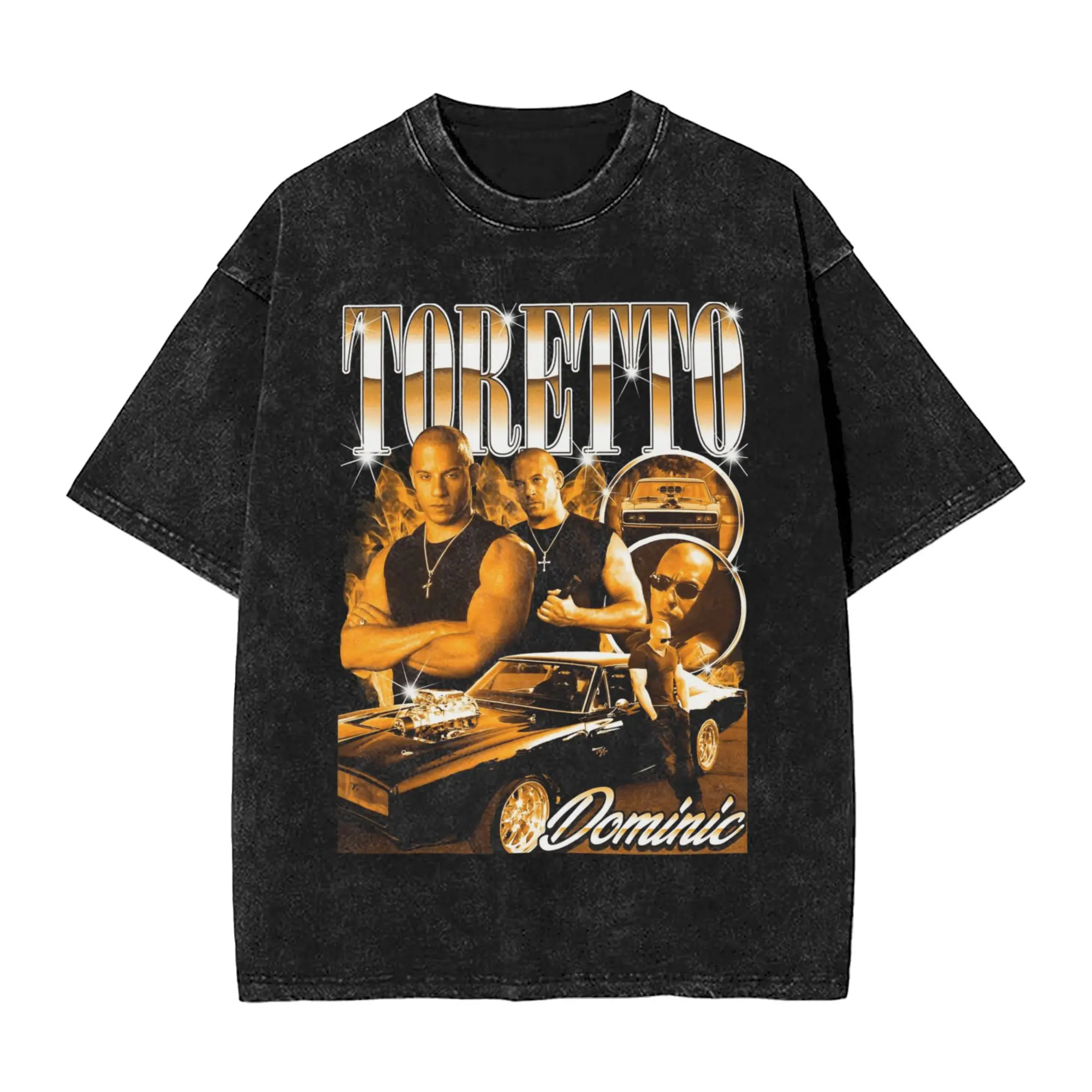 Dominic Toretto Retro Y2K Design T-Shirt Men  Casual Cotton Tees Round Collar Short Sleeve T Shirt Gift Clothing,
