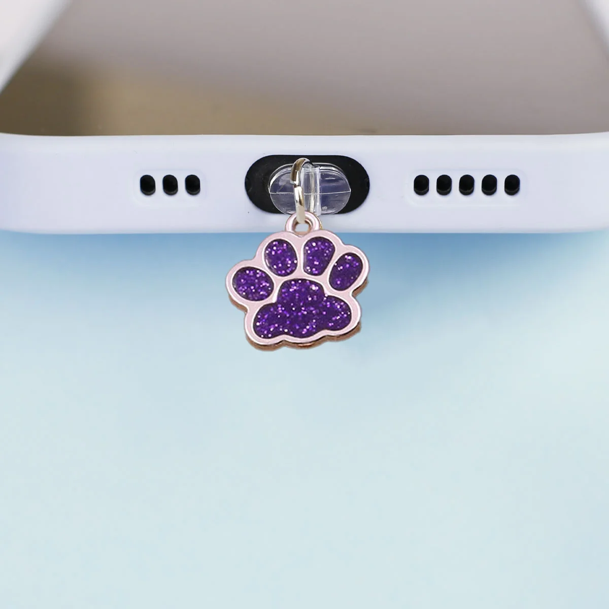 Sumbat Debu Ponsel Liontin Dekorasi Aksesori Berkilau Cakar Kucing Lucu dan Cantik untuk Hadiah Penutup Debu Port Iphone Tipe C