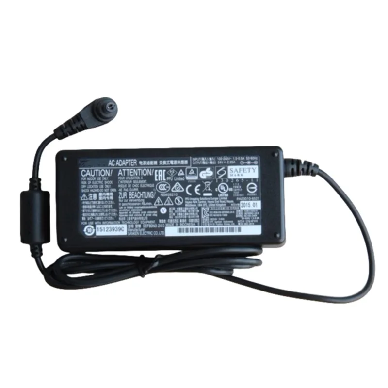 

Оригинальное зарядное устройство переменного тока 24 В 2,65 А 63,6 Вт SED80N3-24.0 SEF80N3-24.0 для Fujitsu fi7280 7460 6240 6130 7230 Блок питания сканера