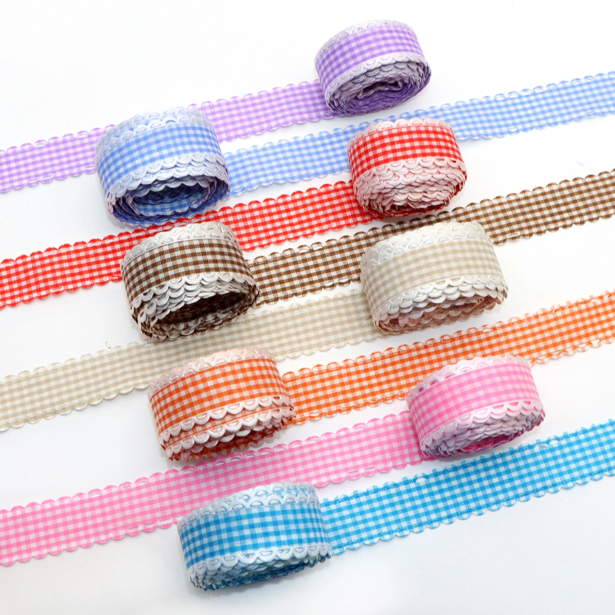 5 Yards 22mm/0.87inch Plaid Ribbon For Clothing Accessories Cake Gift Box Packaging DIY Bouquet Hair Accessories Bow,5Yc9248