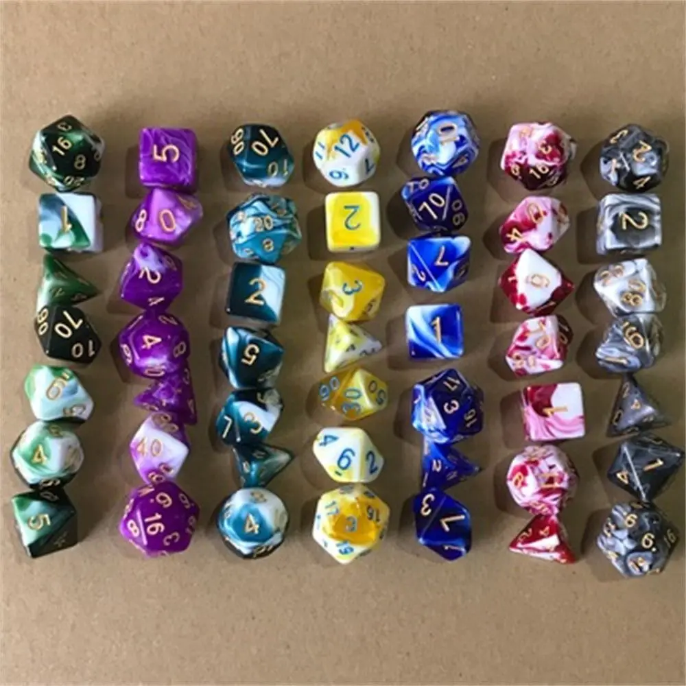 For TRPG DND Multifaceted Multicolor Leisure Entertainment Toys Party Supplies Two-color Dice Set Game Accessory