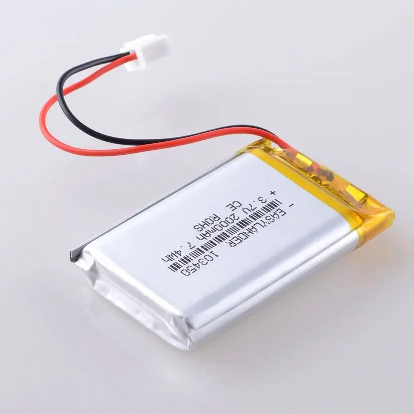 3.7 فولت 2000 مللي أمبير 103450 XH2.54 2P / 2.0 2P بطارية ليثيوم بوليمر بطاريات لعبة نظام تحديد المواقع MP3 MP4 MP5 هاتف محمول المتكلم القيادة DVR
