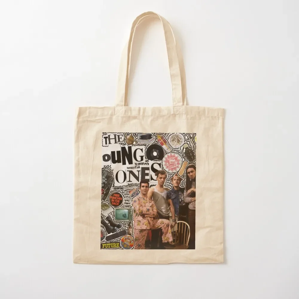 

The Young Ones 80s Rik Mayall Ade Edmonson Rick Mike TheCoolPerson Vyvyan Basterd Neil Pye TV Collage Tote Bag