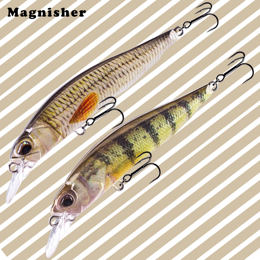 Magnisher 2 Size Sinking Minnow Hard Baits 7.5cm/9.0cm Artificial  Fishing Lures Wobble Silent Jerkbait Long Cast  Bass Perch