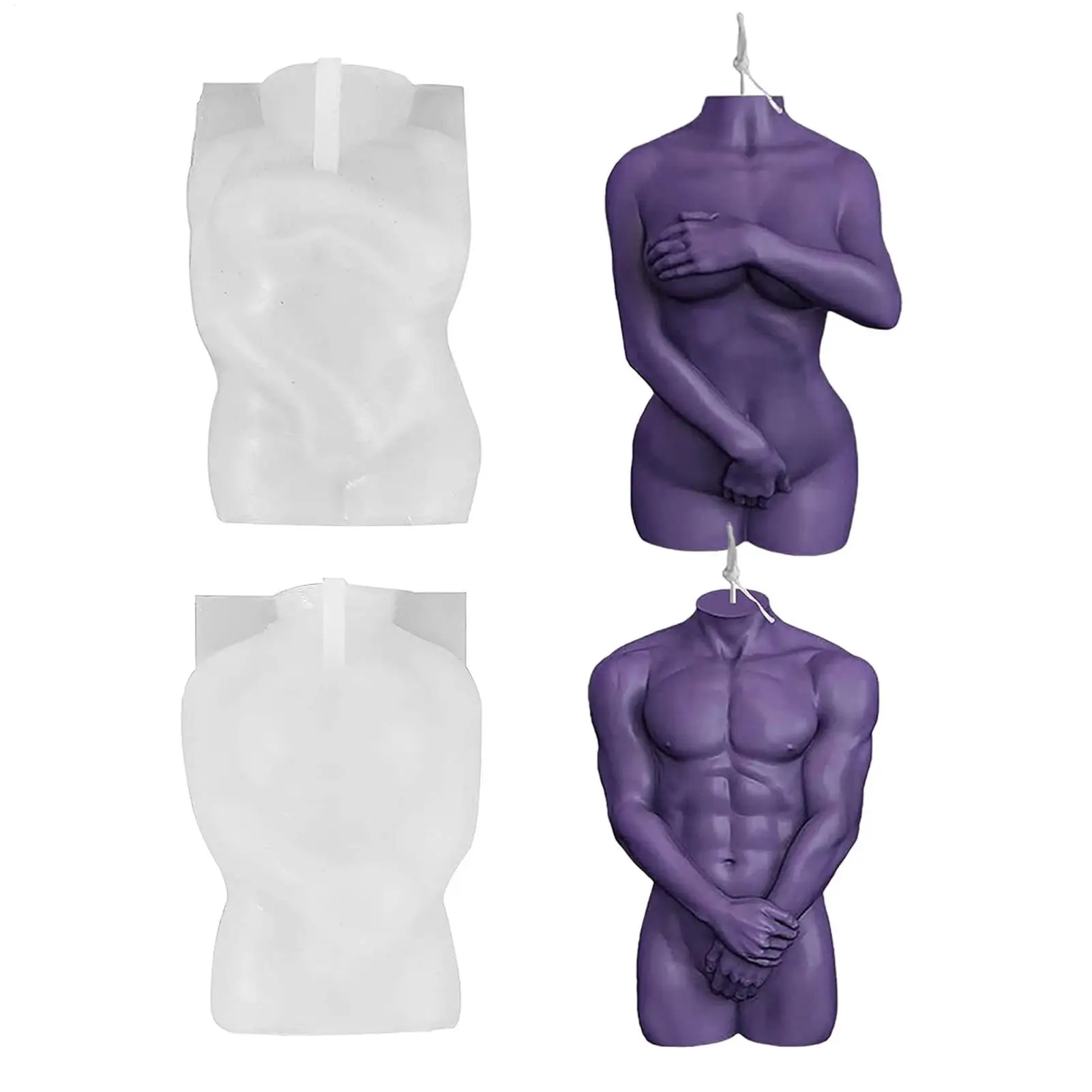 Male Body Candle Mold 3D Naked Shy Women Men Body Shape Candle Mould Body Art Female Male Moulds For DIY Home Craft Making Desk